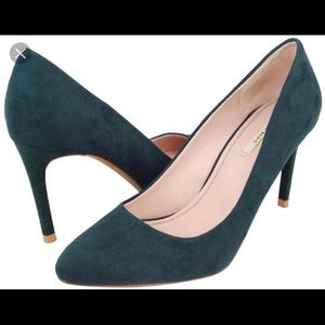 ZARA BASIC Green Women's Suede Stiletto High Pumps